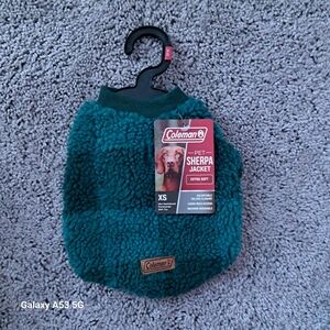 Coleman Size XS Green Flannel Sherpa Pet Jacket